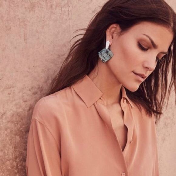 Kendra Scott Astoria African Turquoise Drop Earrings - Picture 1 of 9